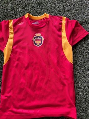 Kids' Red & Yellow Spain Soccer Top - Short Sleeve Jersey